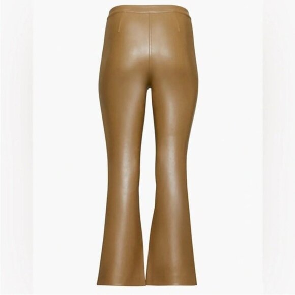 Wilfred Aritzia Adele Pant Flared Wide Leg Vegan Faux Leather Trouser High Rise - Picture 15 of 16